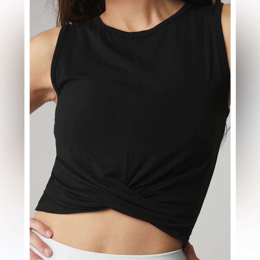 ALO Yoga Black Cross Tank